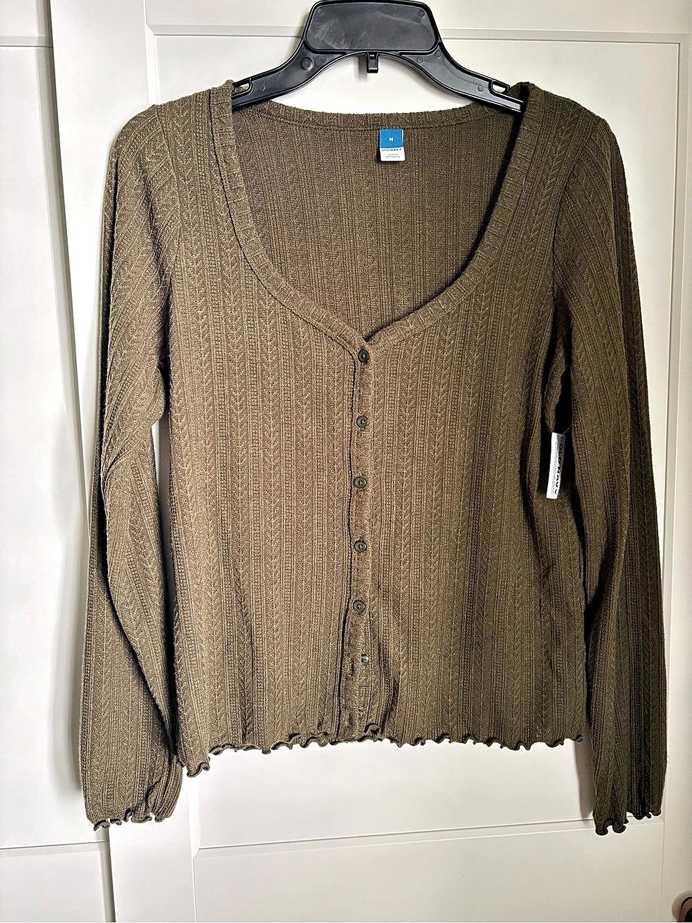 Old Navy Khaki Green Knit Cardigan Size Medium NWT